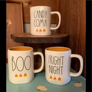 Rae Dunn Halloween Candy Corn Set of 3 Mugs